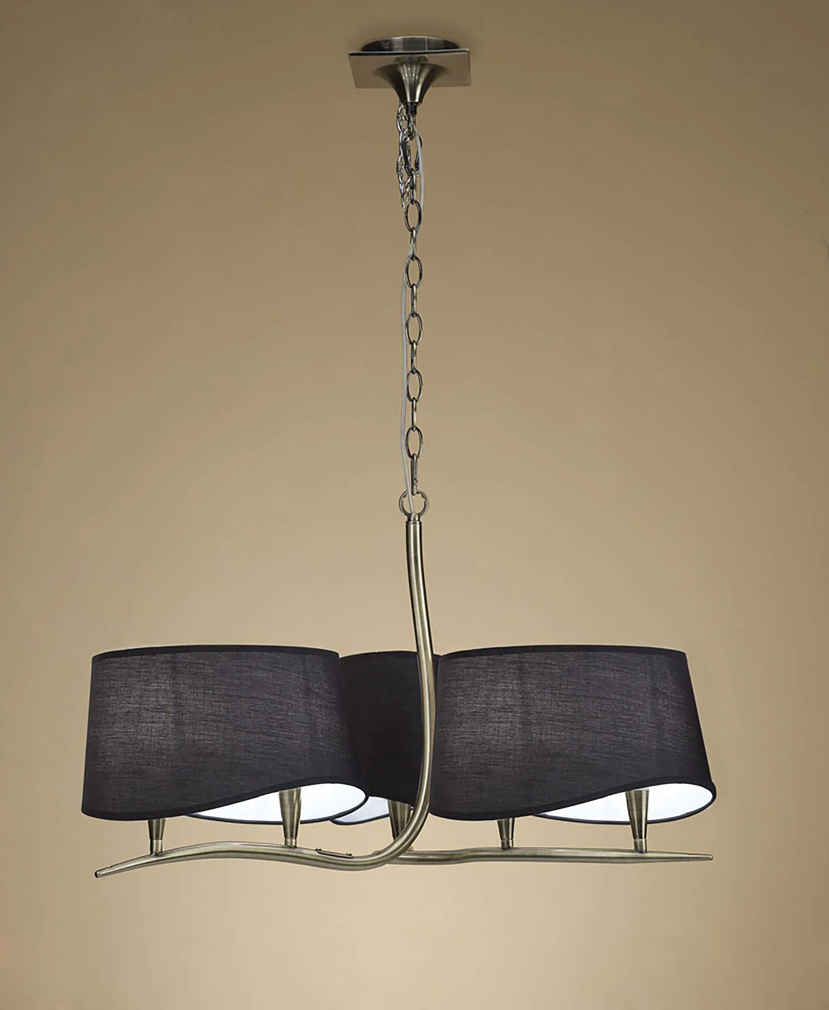 Ninette Antique Brass-Black Ceiling Lights Mantra Multi Arm Fittings